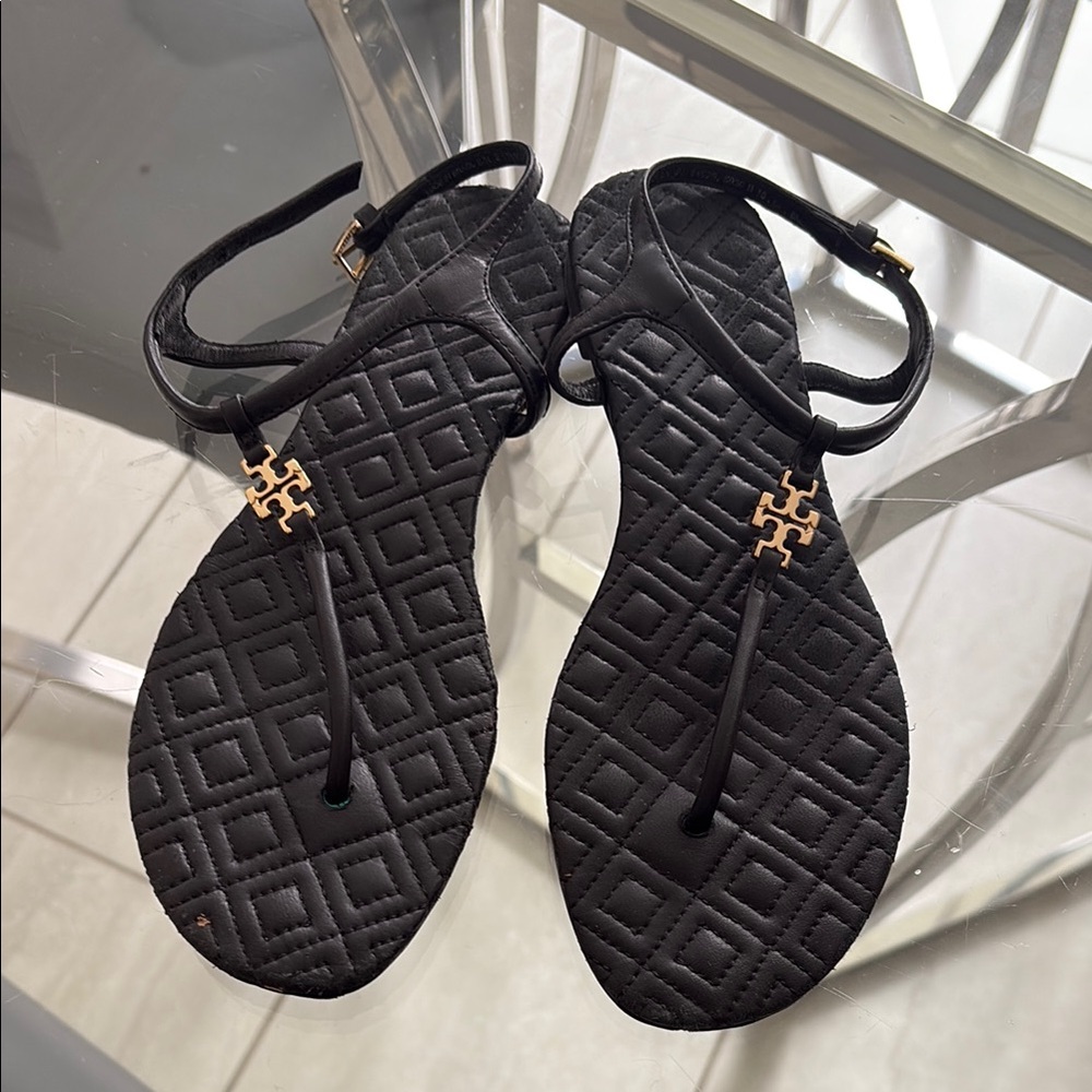 Tory Burch Black Geometric Sandals
